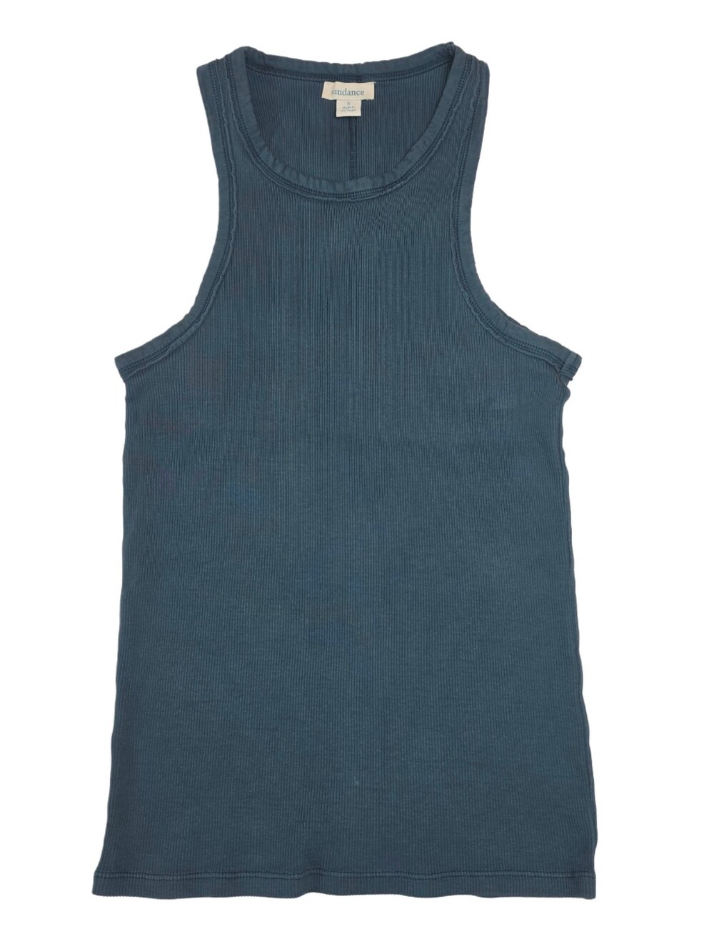 SUNDANCE Ribbed Tank In Deep Slate Blue - Picture 2 of 6